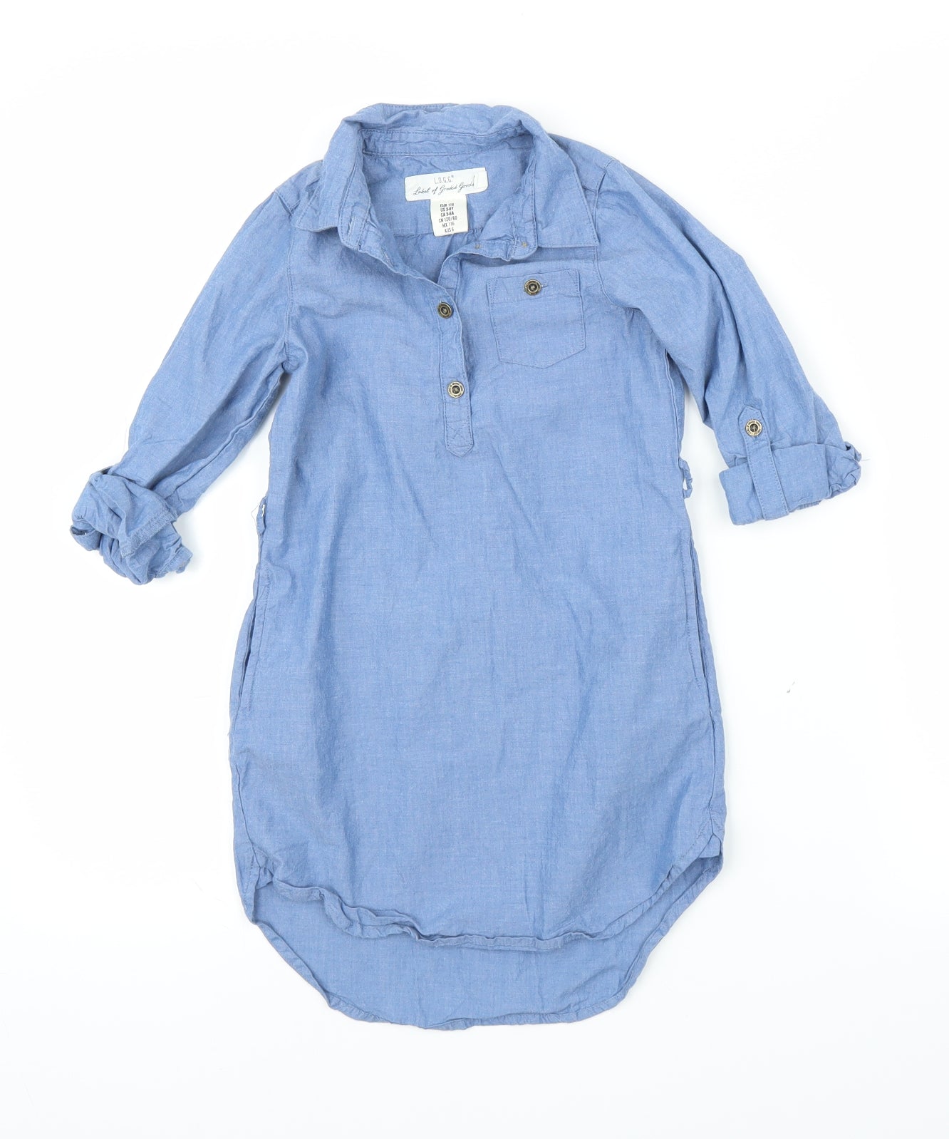 H&M Girls Blue  Denim Shirt Dress  Size 5-6 Years