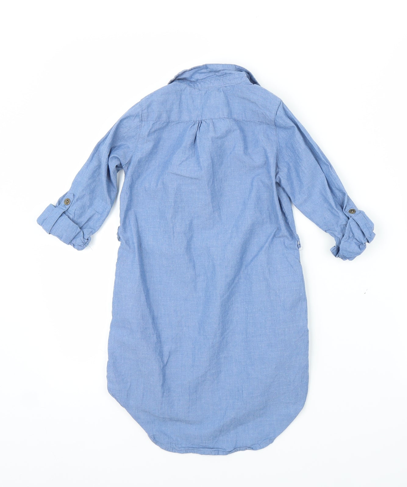 H&M Girls Blue  Denim Shirt Dress  Size 5-6 Years