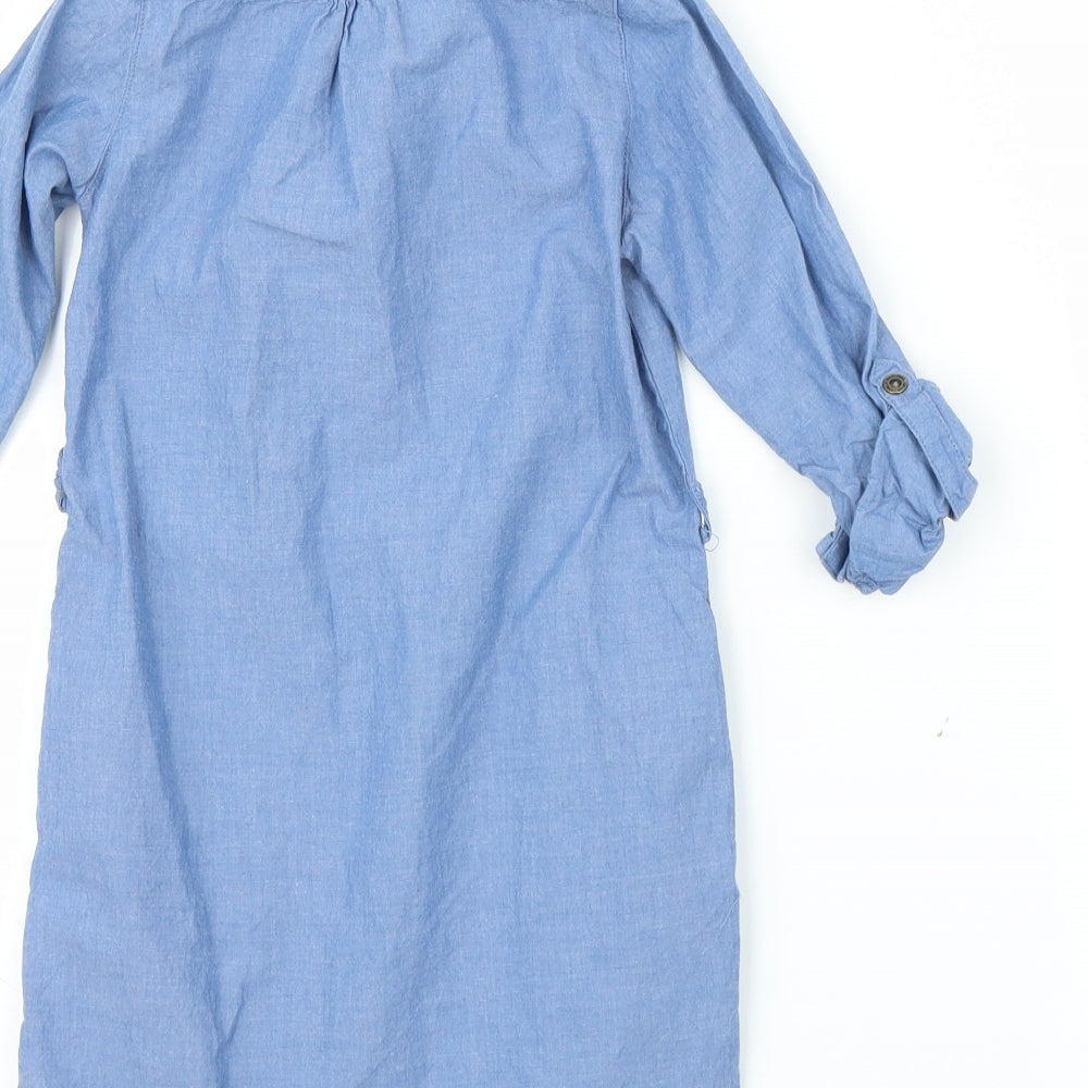 H&M Girls Blue  Denim Shirt Dress  Size 5-6 Years