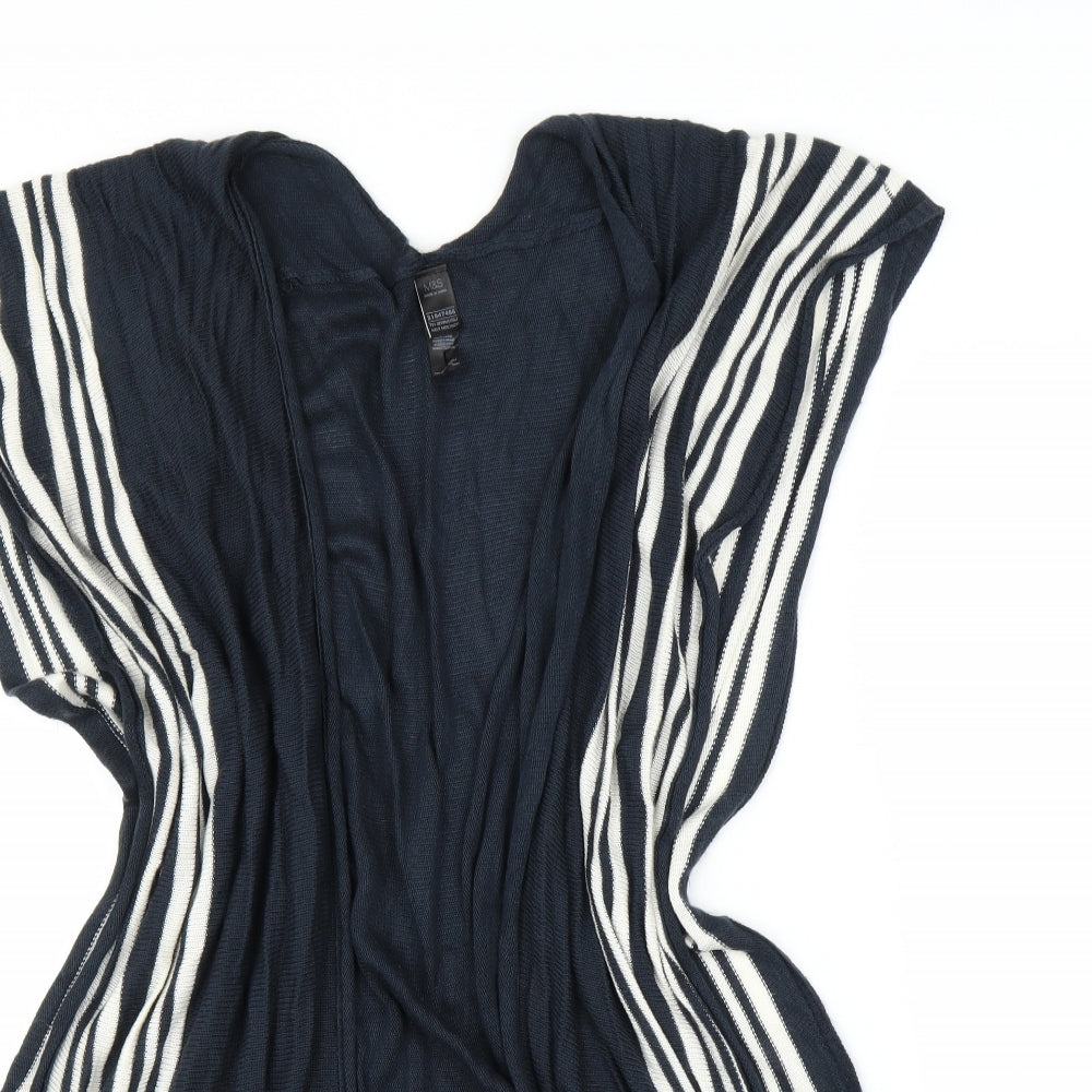 M&S Womens Blue Striped  Cape Jumper Size M
