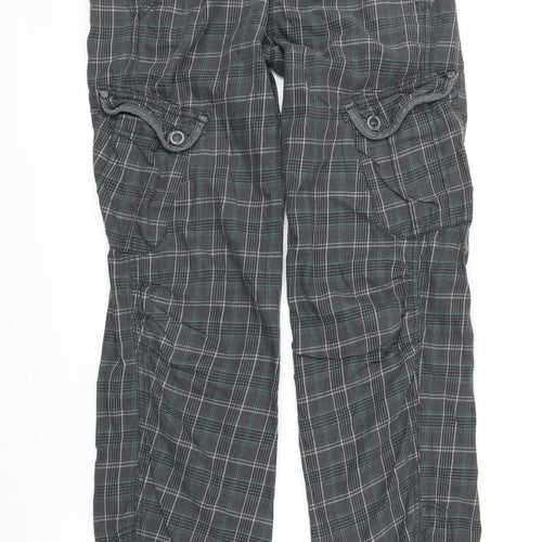 EDC Mens Grey Plaid  Cargo Trousers Size 36 in L30 in