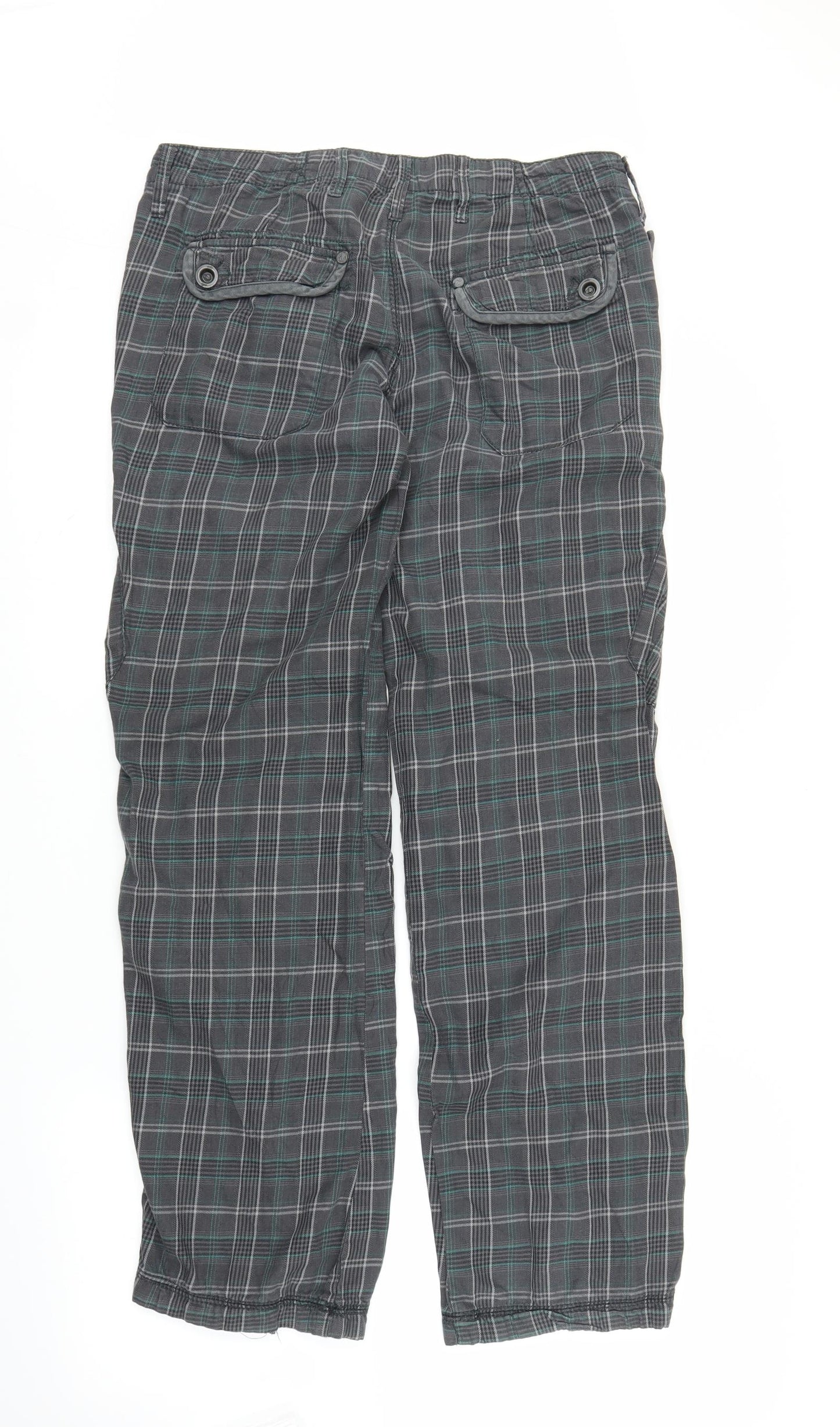 EDC Mens Grey Plaid  Cargo Trousers Size 36 in L30 in
