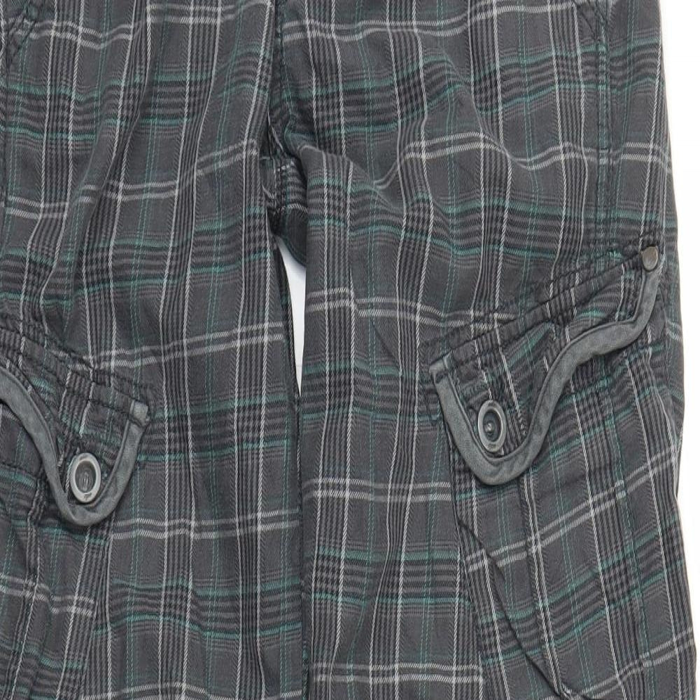 EDC Mens Grey Plaid  Cargo Trousers Size 36 in L30 in