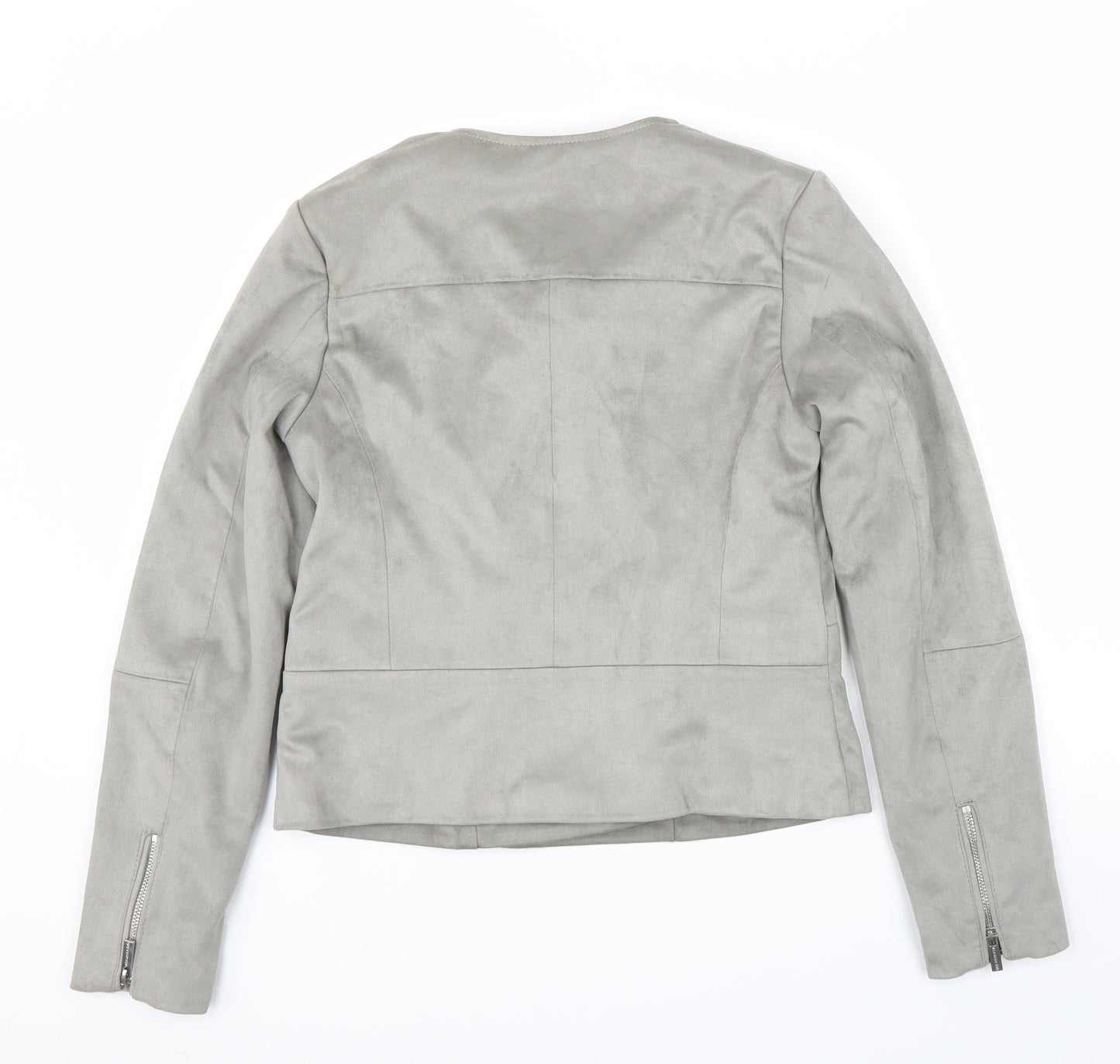 Debenhams Womens Grey   Motorcycle Jacket Jacket Size 10