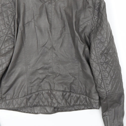 A Wear Womens Grey   Motorcycle Jacket Coat Size S