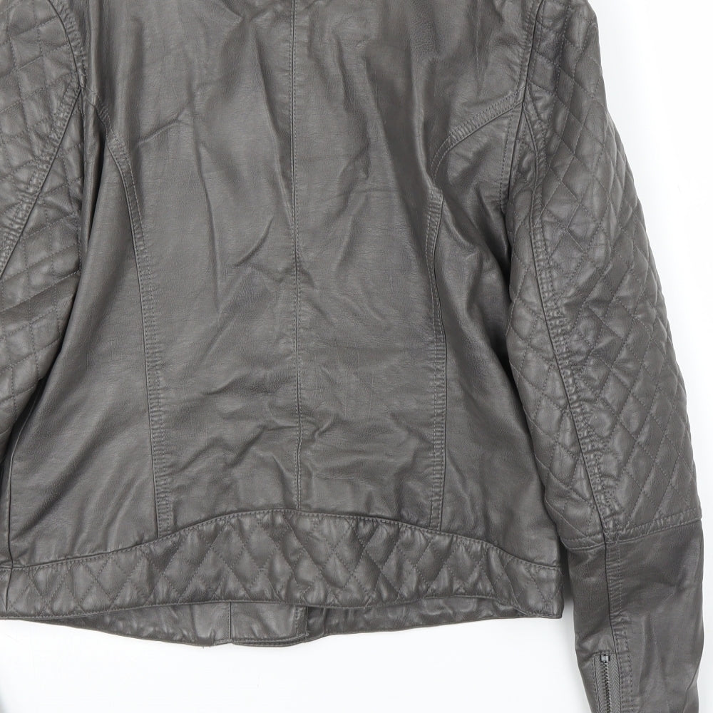 A Wear Womens Grey   Motorcycle Jacket Coat Size S