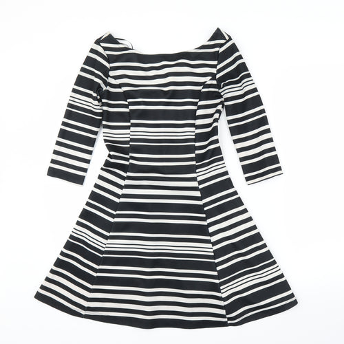 Stradivarius Womens Black Striped  Fit & Flare  Size S