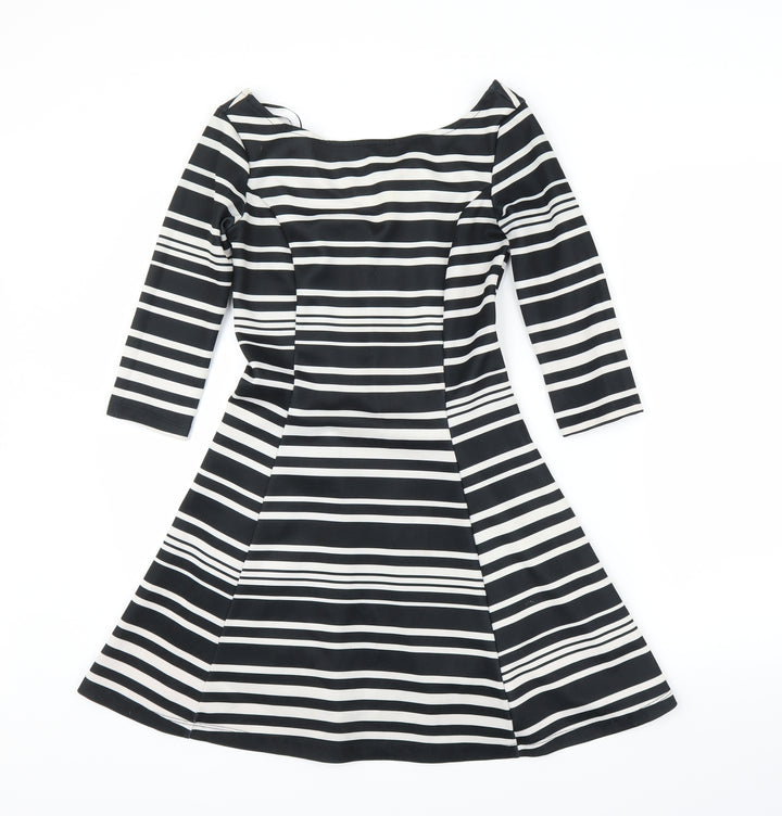 Stradivarius Womens Black Striped  Fit & Flare  Size S