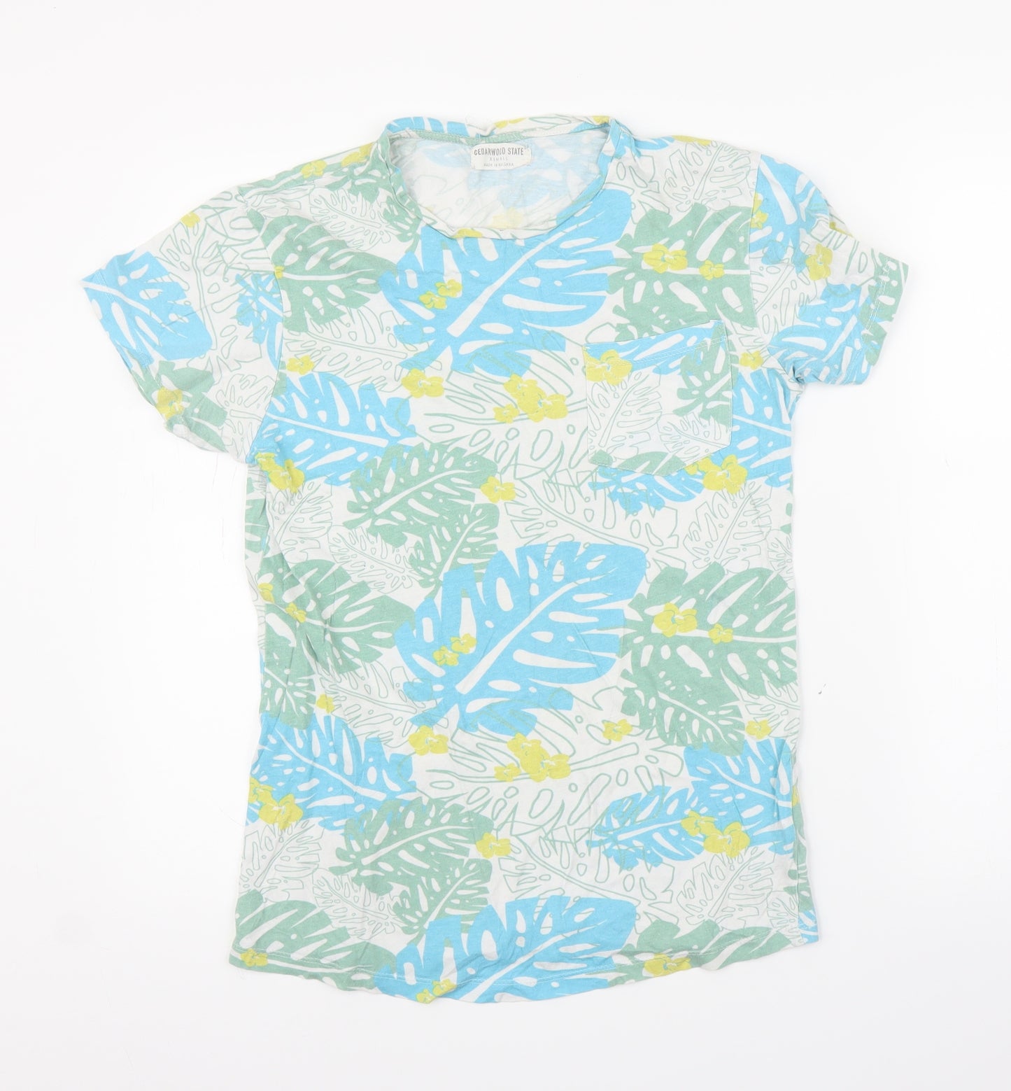 Primark Mens Blue Floral   T-Shirt Size XS