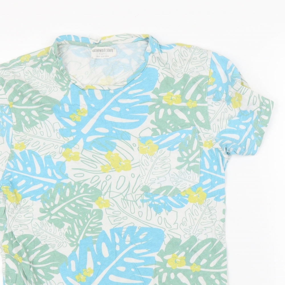 Primark Mens Blue Floral   T-Shirt Size XS