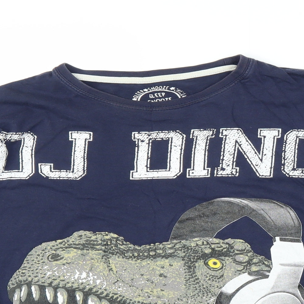 Matalan Boys Blue Solid   Pyjama Top Size 13 Years  - Dinosaur
