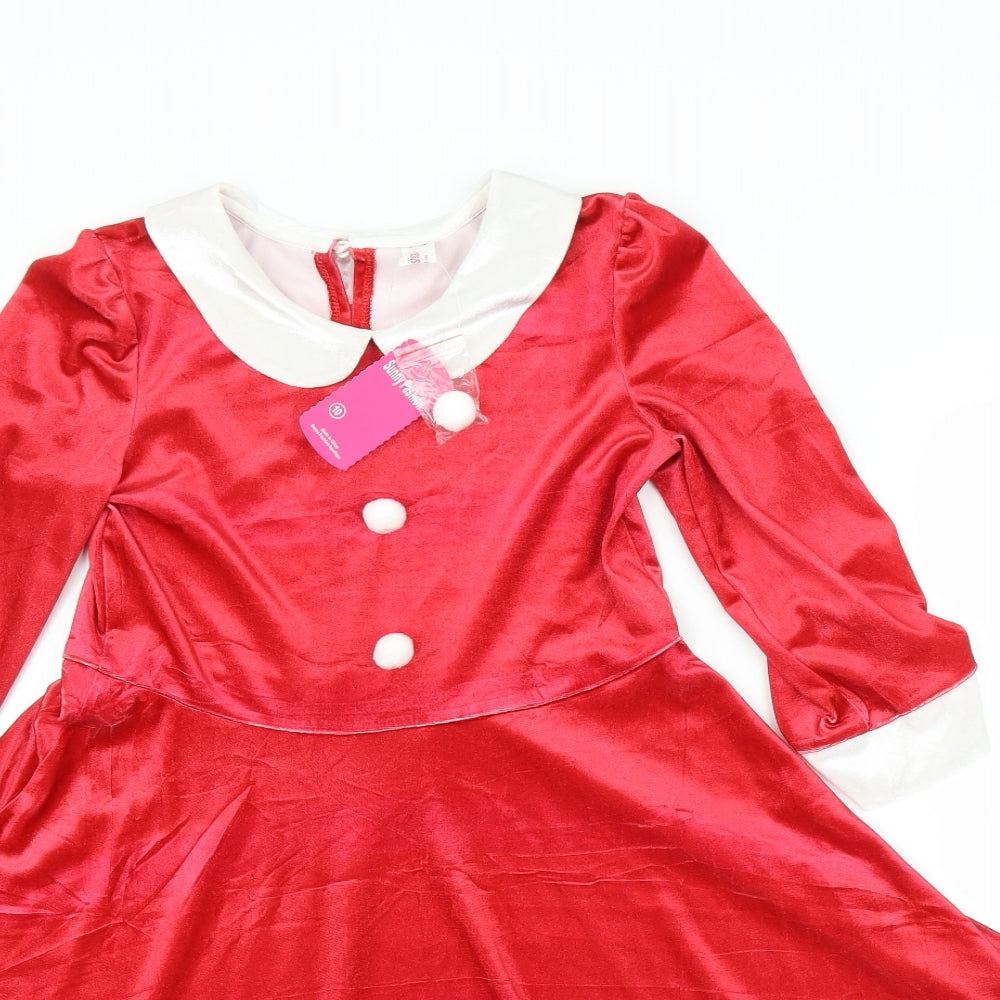 Sunny Fashion Girls Red   A-Line  Size 10 Years  - Christmas Dress