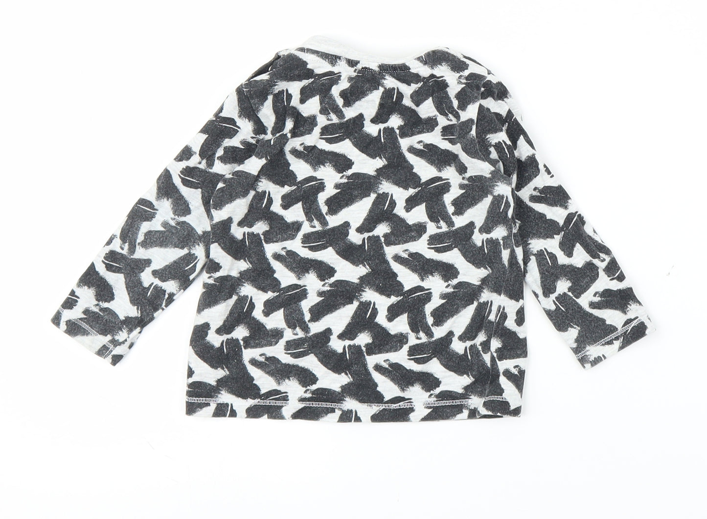 Fred & Flo Boys Grey   Basic T-Shirt Size 6-9 Months