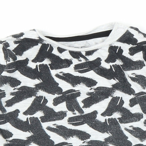 Fred & Flo Boys Grey   Basic T-Shirt Size 6-9 Months