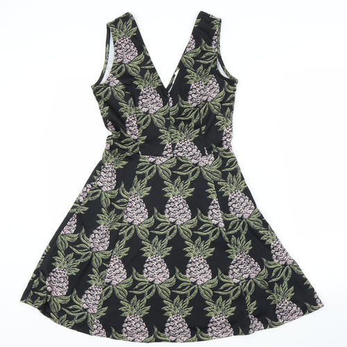 H&M Womens Black   A-Line  Size S  - Pineapple