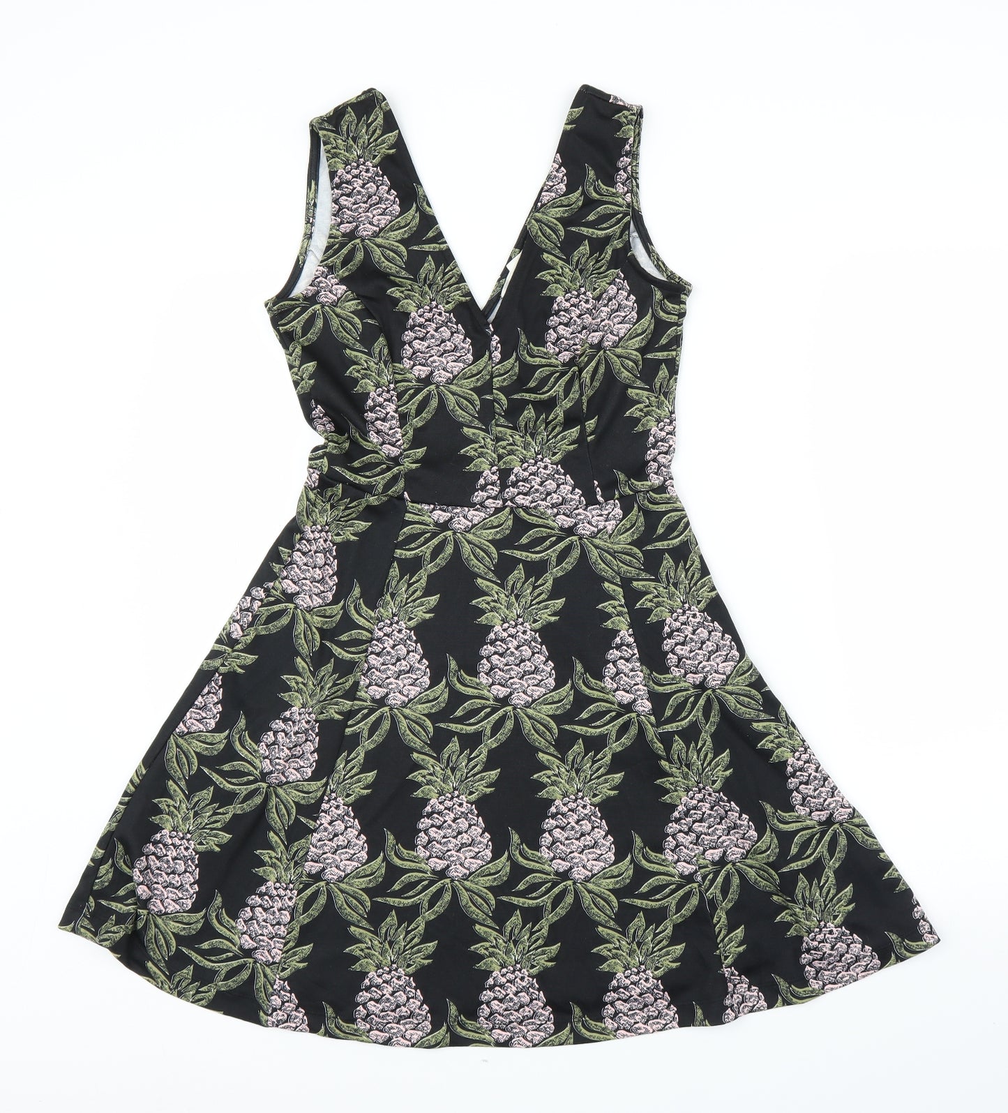 H&M Womens Black   A-Line  Size S  - Pineapple