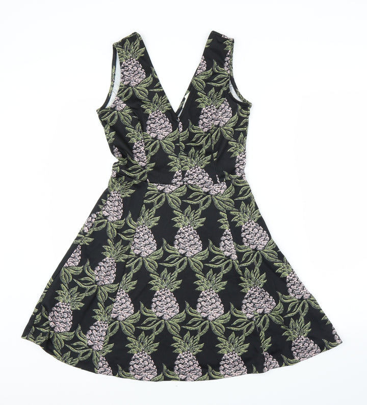 H&M Womens Black   A-Line  Size S  - Pineapple