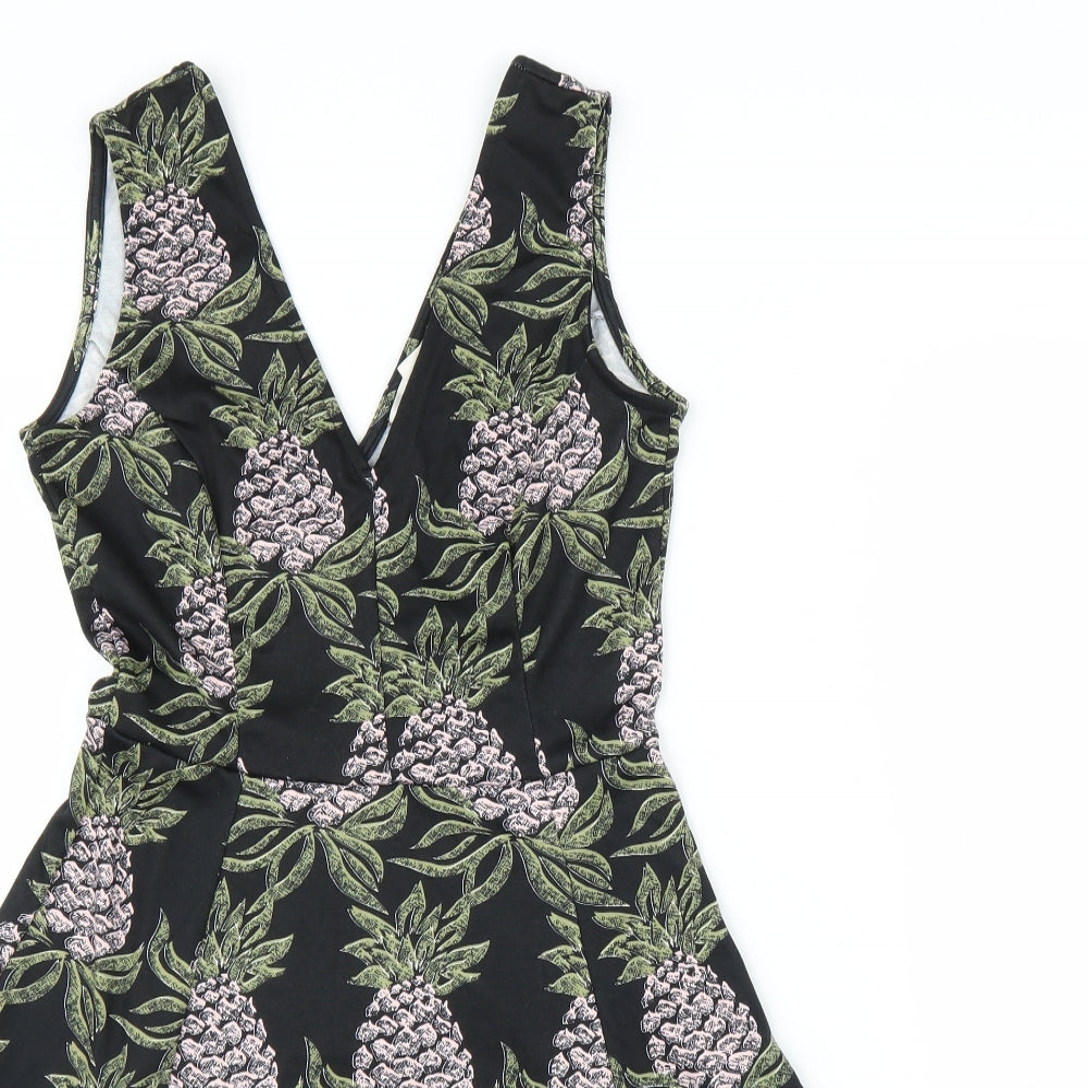 H&M Womens Black   A-Line  Size S  - Pineapple