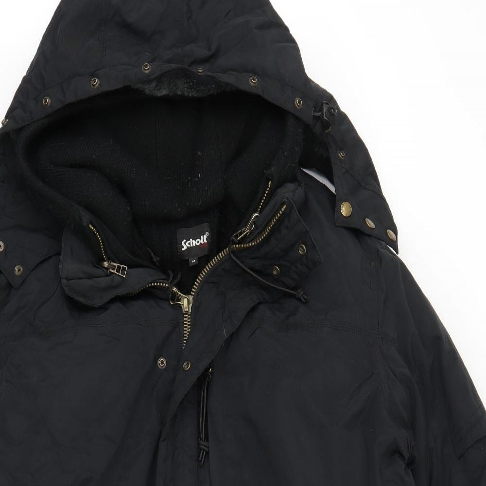 SCHOTT Mens Black   Parka Coat Size M  - Sweater included inside