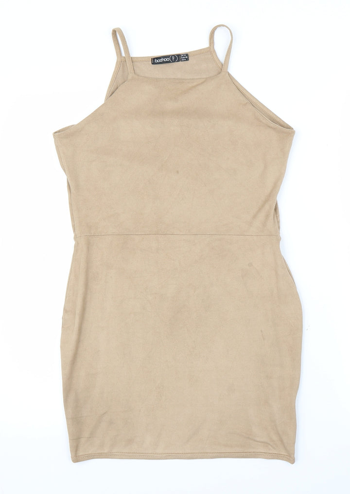 Boohoo Womens Beige   Sheath  Size 12