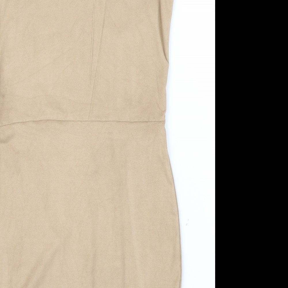 Boohoo Womens Beige   Sheath  Size 12