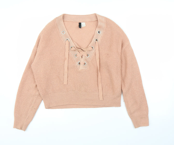 H&M Womens Pink Pullover Jumper Size S