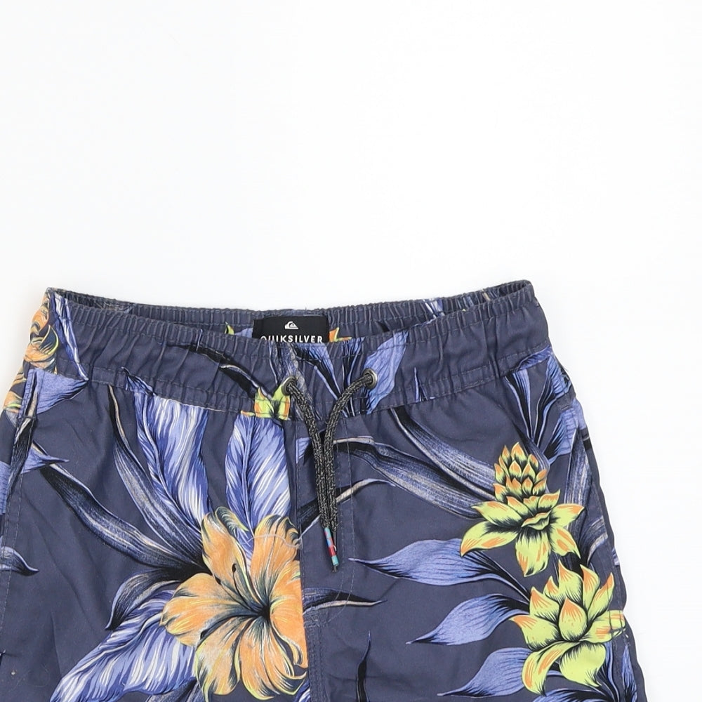 Quick Silver Boys Blue Floral  Bermuda Shorts Size S