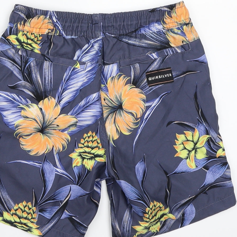 Quick Silver Boys Blue Floral  Bermuda Shorts Size S