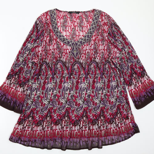 Bm  Womens Purple Paisley  Basic T-Shirt Size 24