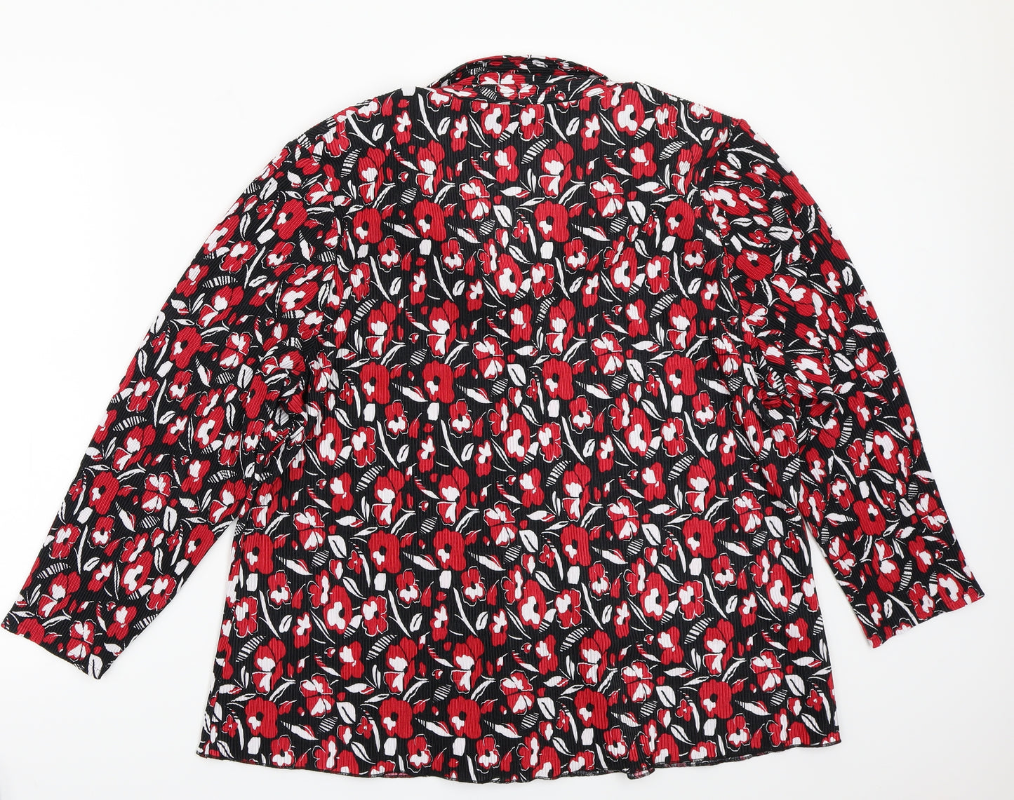 BM Womens Red Floral  Basic Button-Up Size 24