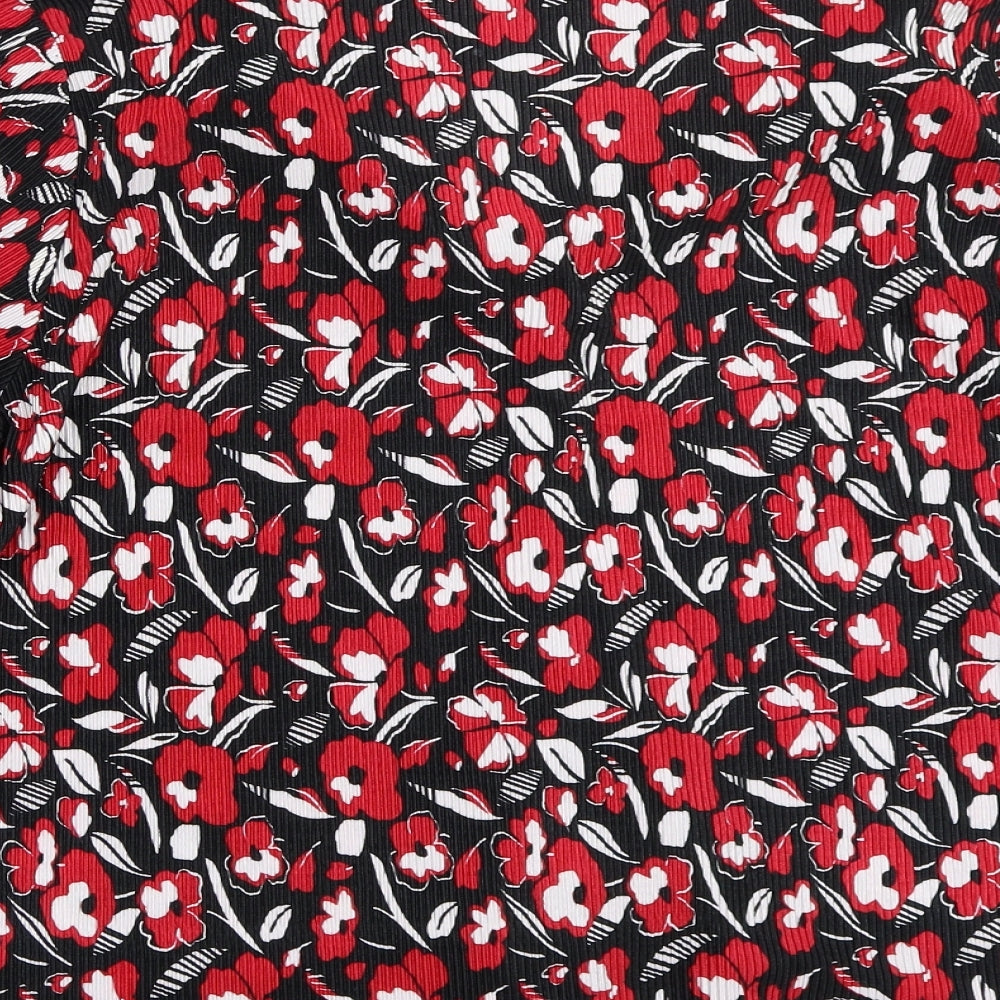 BM Womens Red Floral  Basic Button-Up Size 24