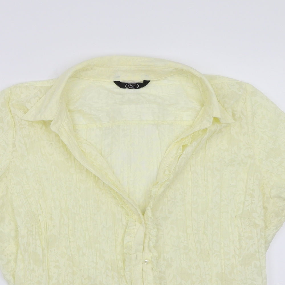 BM Womens Yellow   Basic Button-Up Size 22