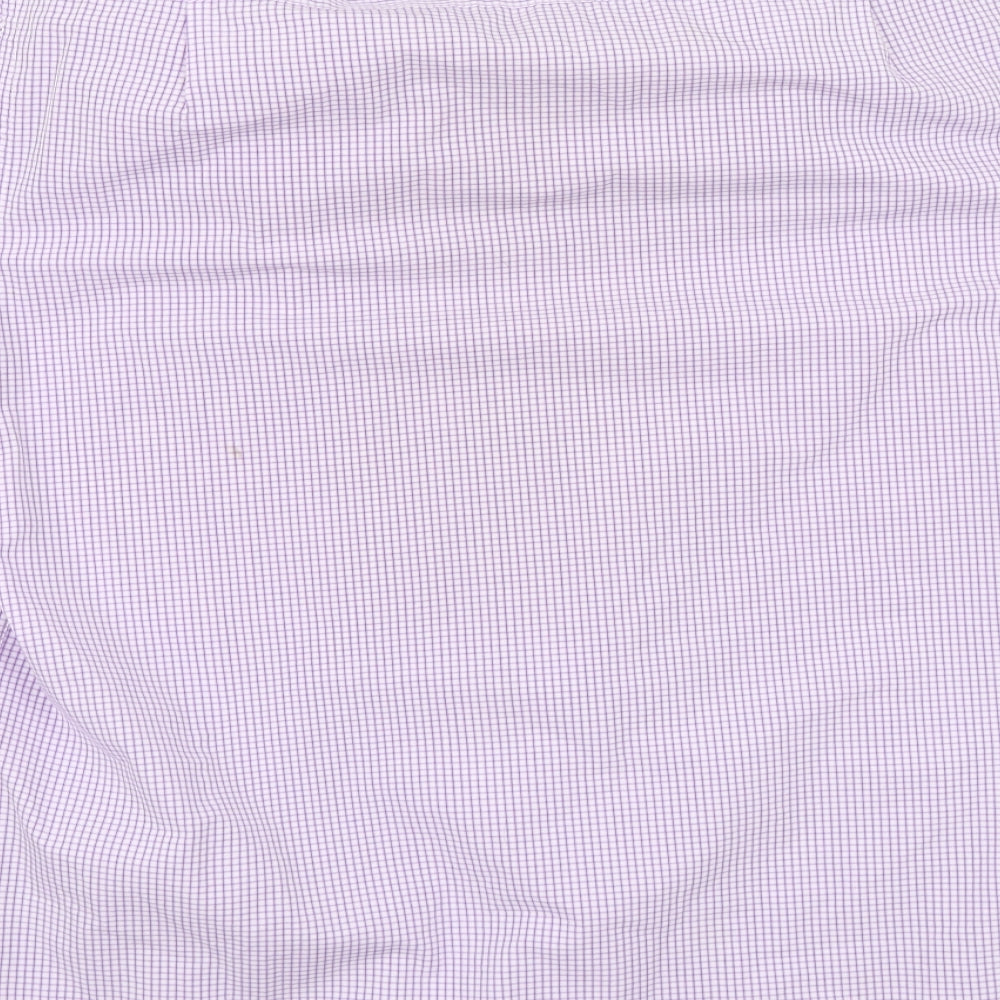 Marks and Spencer Mens White Check   Button-Up Size 17