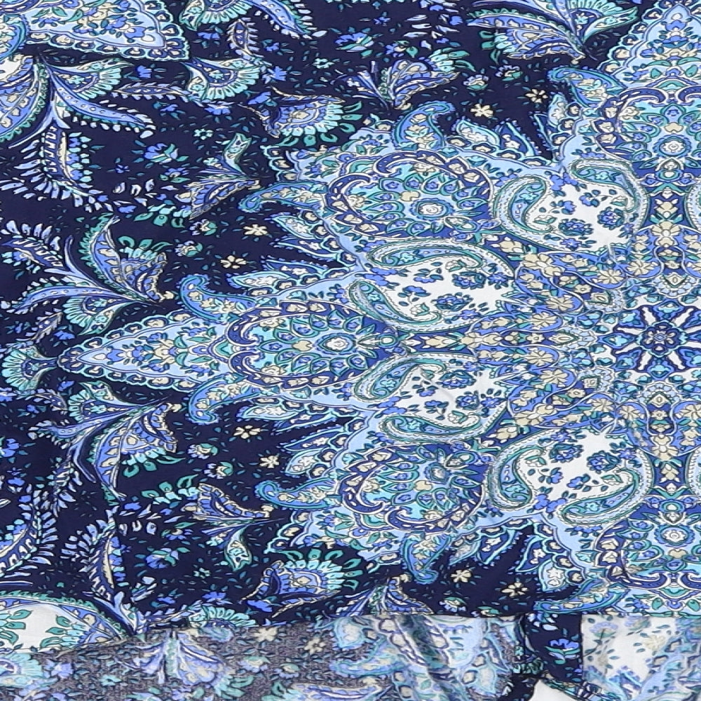 F&F Womens Blue Paisley  Basic Button-Up Size 22