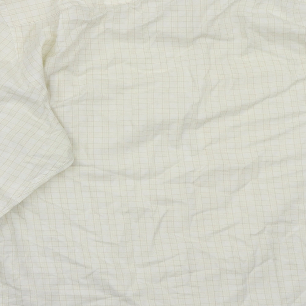 NEXT Mens Yellow Check   Button-Up Size 17
