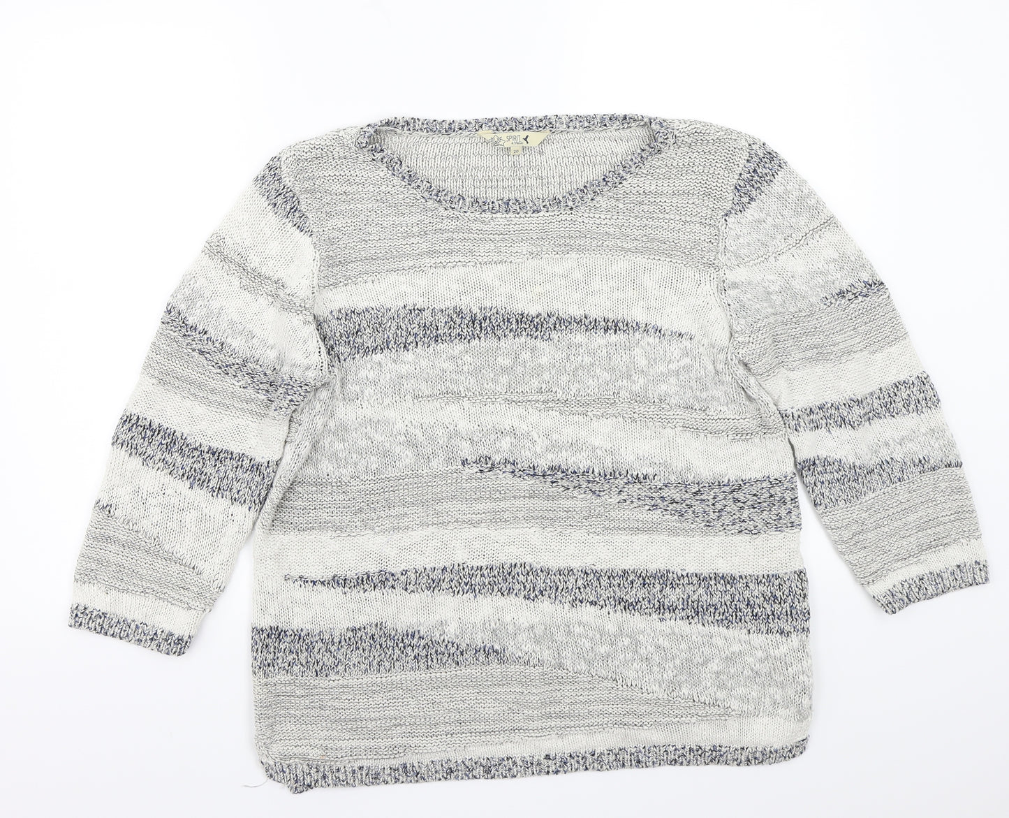 Spirit Womens White Striped  Pullover Jumper Size 20