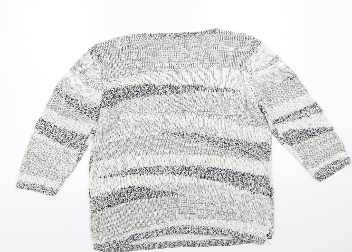 Spirit Womens White Striped  Pullover Jumper Size 20