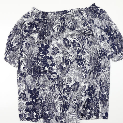 H&M Womens Black Floral  Basic Blouse Size 12