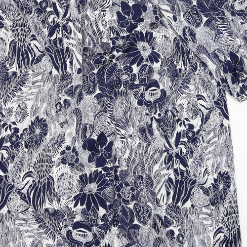 H&M Womens Black Floral  Basic Blouse Size 12