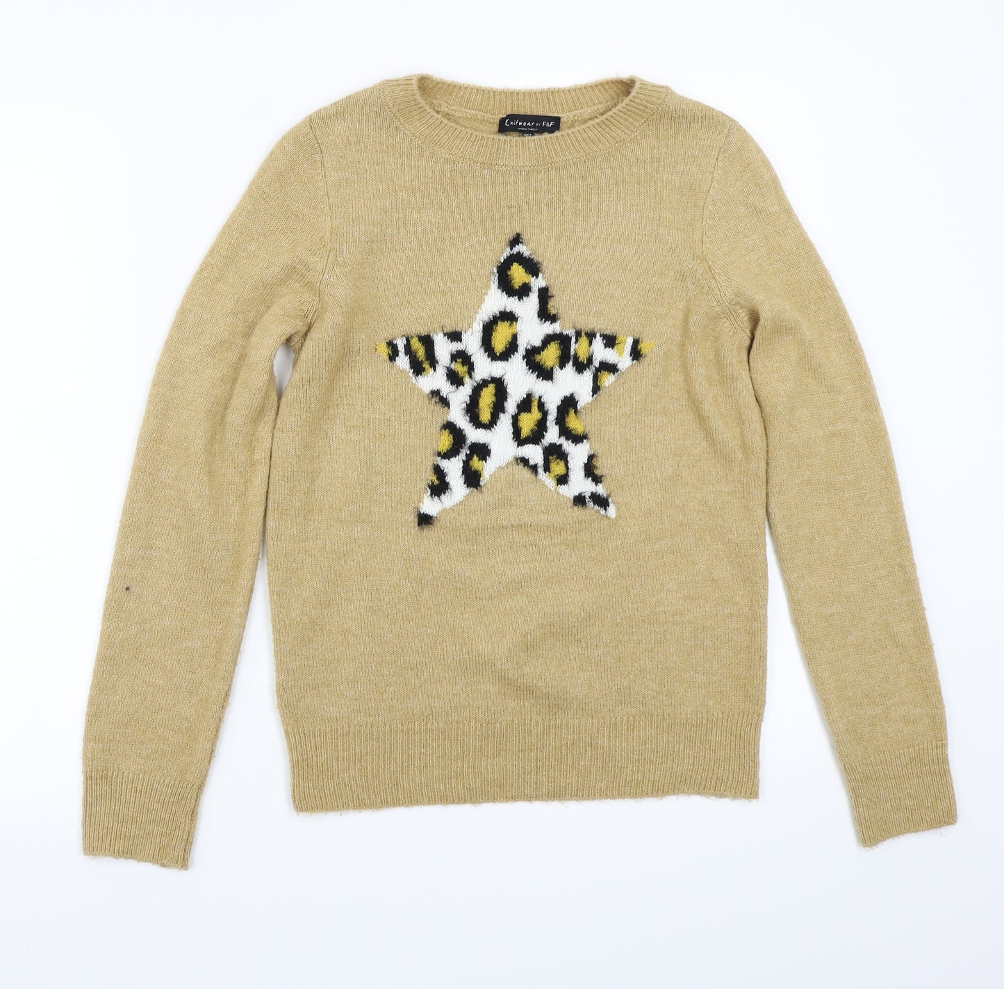 F&F Womens Brown   Pullover Jumper Size 8