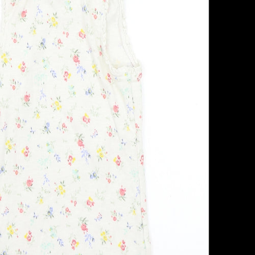NEXT Girls White Floral Rayon Basic Tank Size 6 Years