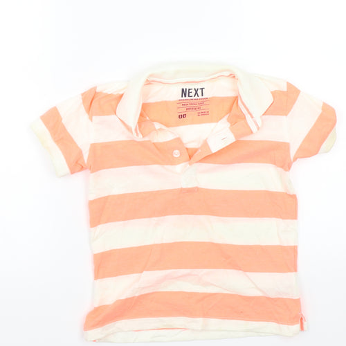 NEXT Girls Orange Striped  Basic Polo Size 3-4 Years