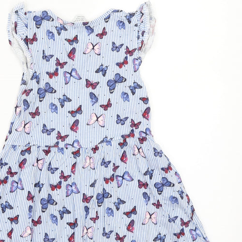 Marks and Spencer Girls White Striped  A-Line  Size 5-6 Years