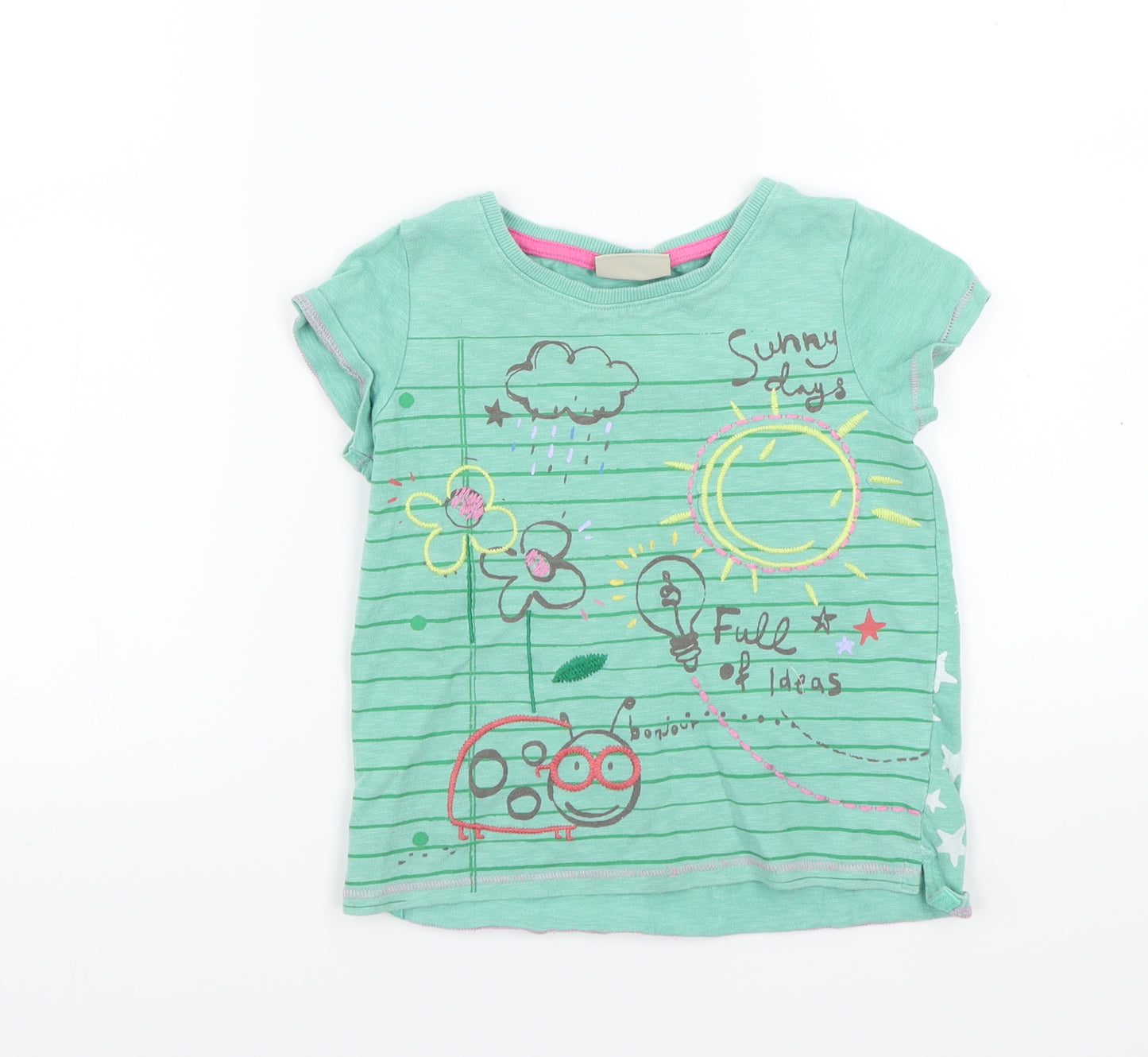 NEXT Boys Green Striped  Basic T-Shirt Size 4 Years