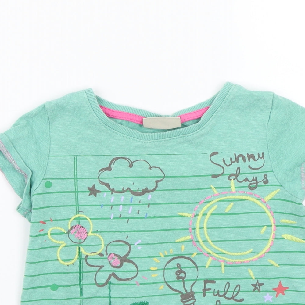 NEXT Boys Green Striped  Basic T-Shirt Size 4 Years