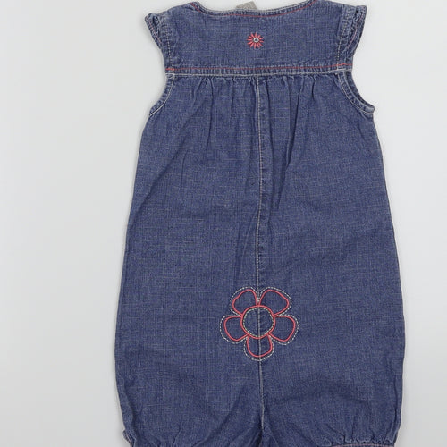 NEXT Girls Blue Floral  Babygrow One-Piece Size 12-18 Months