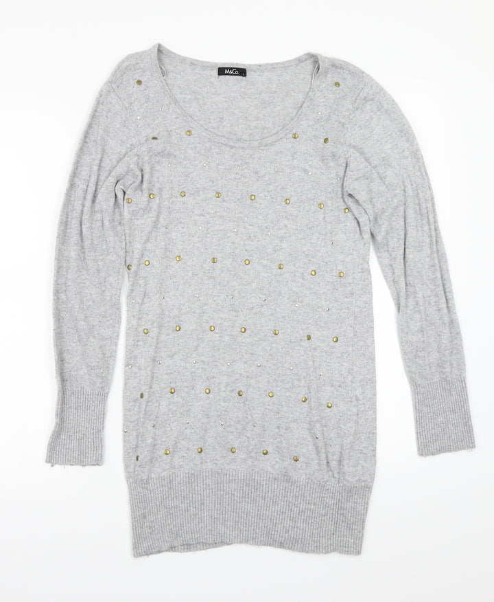 M&Co Womens Grey Pullover Jumper Size L