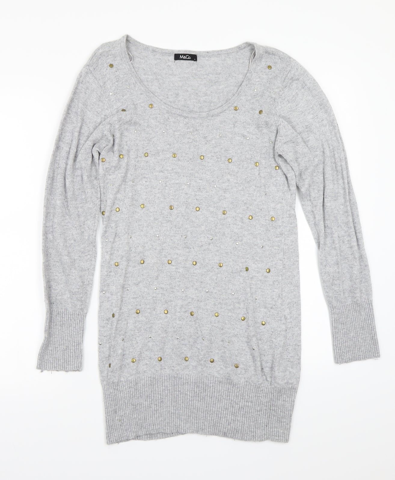 M&Co Womens Grey   Pullover Jumper Size L