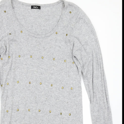 M&Co Womens Grey   Pullover Jumper Size L