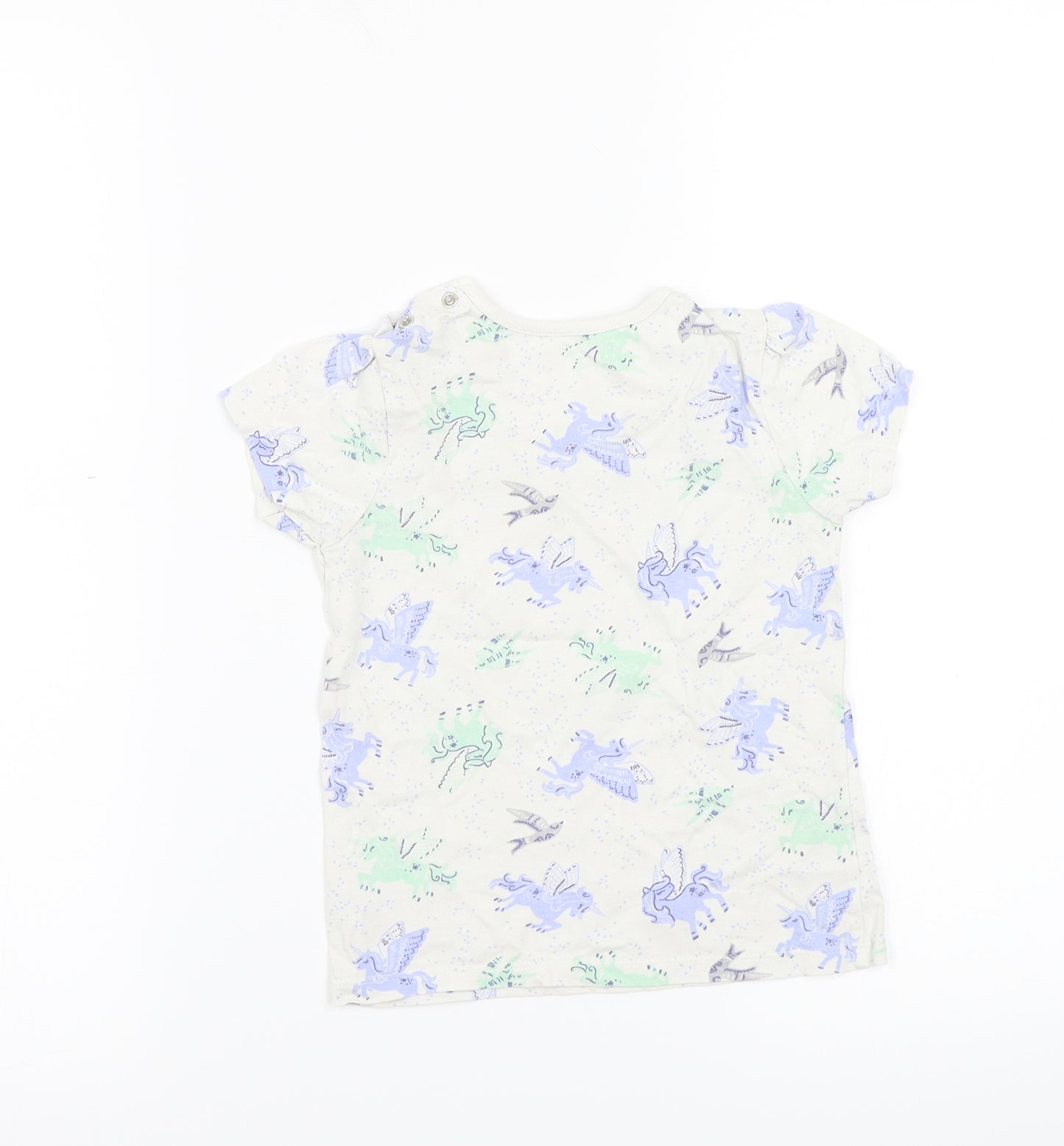 Nutmeg Girls White  Rayon Basic T-Shirt Size 2 Years
